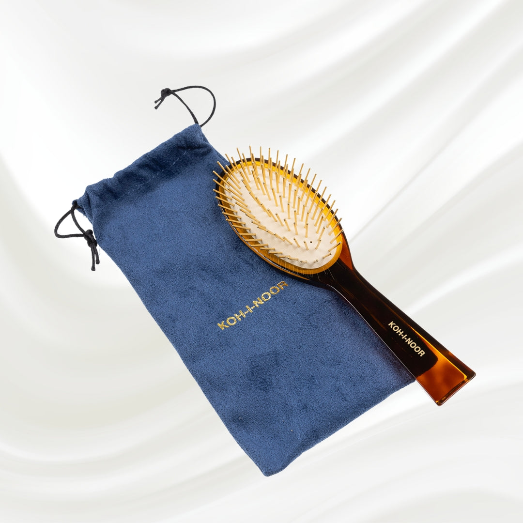 Luxury Pneumatic Hair Brush with Gold Plated Metal Pins - Classic-2