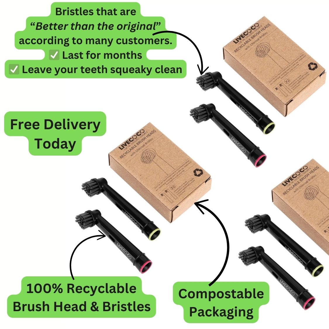 Recyclable Brush Heads-Oral-B/Braun* Compatible  - Sustainable-0