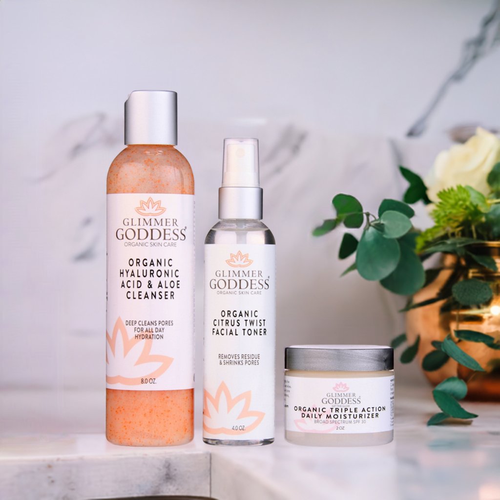 Organic 3 Step Anti-Aging Skin Care Kit - Cleanse, Tone, Hydrate-3