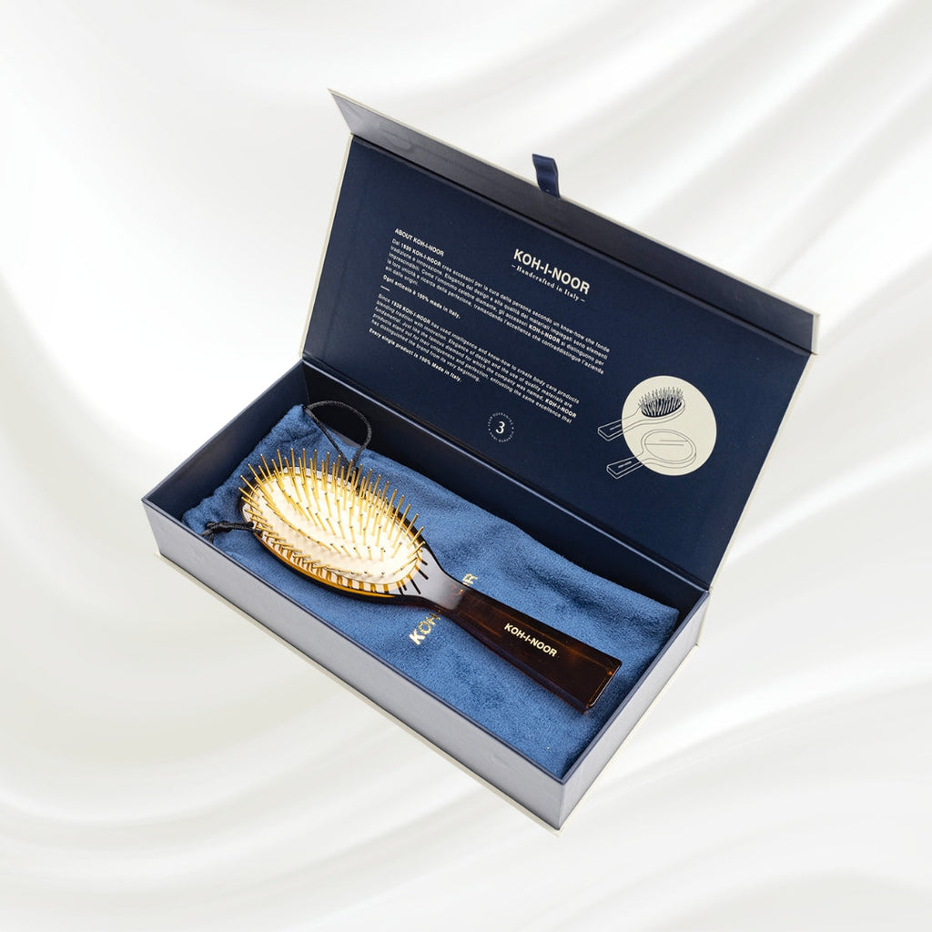 Luxury Pneumatic Hair Brush with Gold Plated Metal Pins - Classic-0