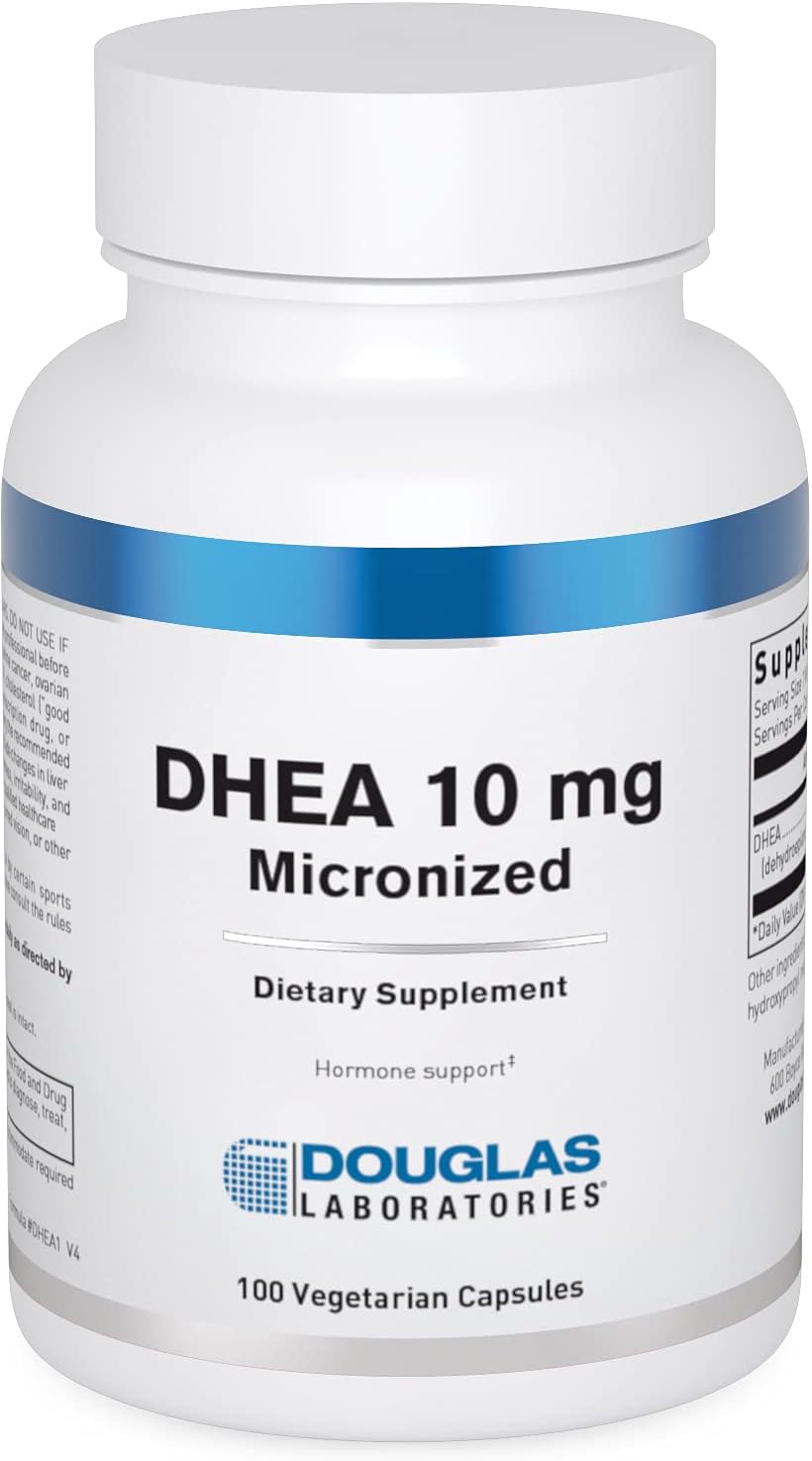 Douglas Laboratories DHEA 10 mg Capsules - Micronized - Supports Hormone Balance, Immunity, Brain, Bone Health & Metabolism* - Non-GMO - 100 Vegetarian Capsules