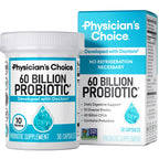 Physician's CHOICE Probiotics 60 Billion CFU - 10 Strains + Organic Prebiotics - Immune, Digestive & Gut Health - Supports Occasional Constipation, Diarrhea, Gas & Bloating - for Women & Men - 60ct
