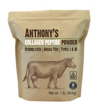 Anthony's Collagen Peptide Powder, 1 lb, Pure Hydrolyzed, Gluten Free, Keto and Paleo Friendly, Grass Fed, Unflavored, Non GMO