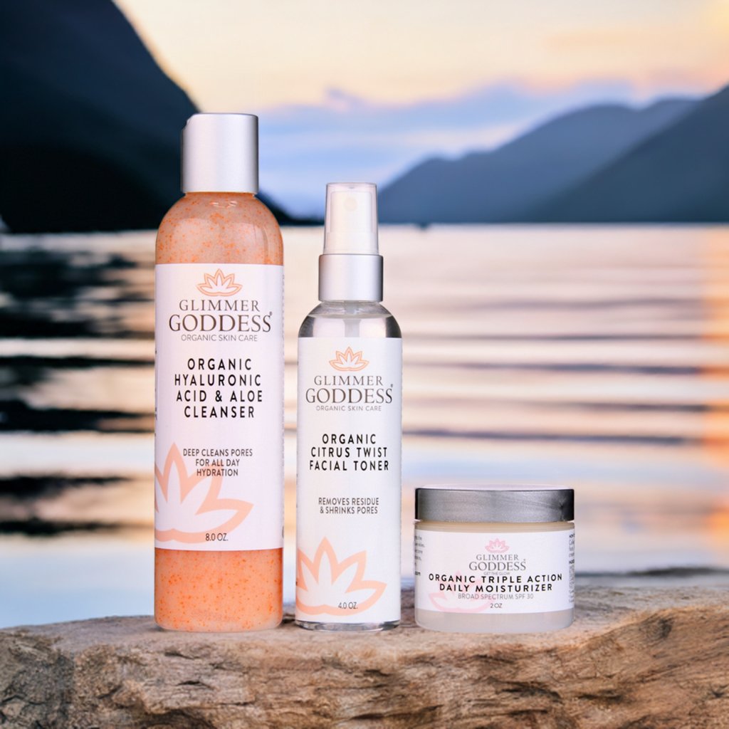 Organic 3 Step Anti-Aging Skin Care Kit - Cleanse, Tone, Hydrate-2